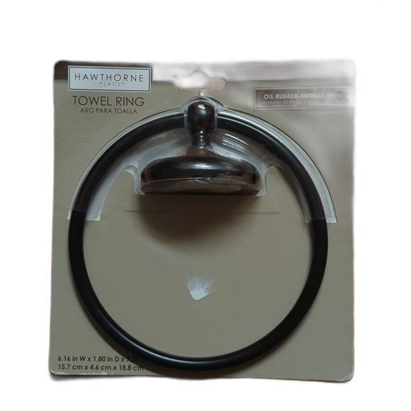 HAWTHORNE PLACE 6" Towel Ring Oil Rubbed Bronze NEW 6.16"W x 1.80" D x 7.38" - Picture 1 of 3